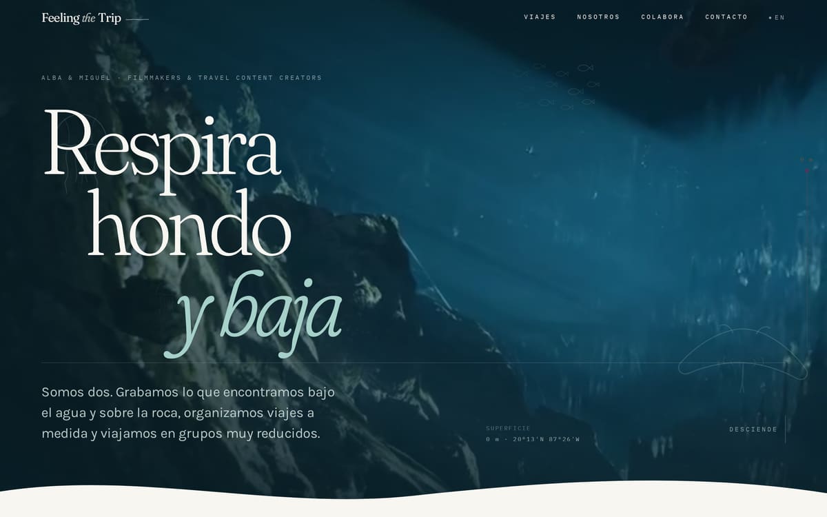 Captura de la web de Feeling the Trip